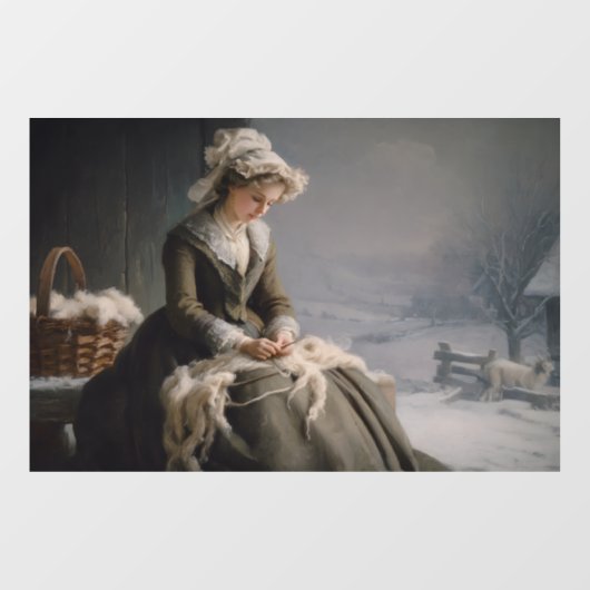 Picking Wool Fensteraufkleber (Blatt)