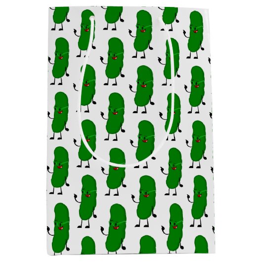 Pickle auf Weiß Mittlere Geschenktüte (Vorderseite)