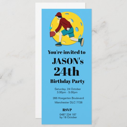 Pickle Ball Einladung (Vorne/Hinten)