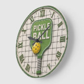 Pickle Ball Funny Pickleball Paddle Große Wanduhr (Winkel)