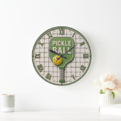 Pickle Ball Funny Pickleball Paddle Große Wanduhr (Zuhause)