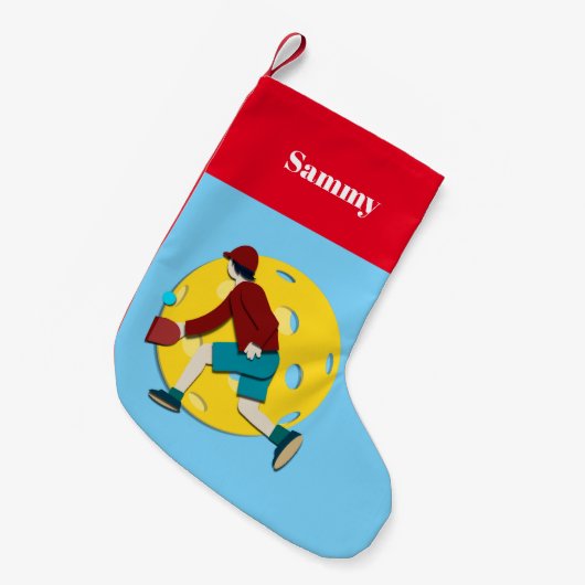 Pickle Ball Kleiner Weihnachtsstrumpf (Vorderansicht (hängend))