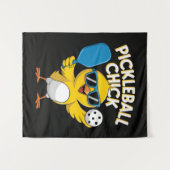 Pickle Ball Pickleball Huhn Wandteppich (Vorderseite (Horizontal))