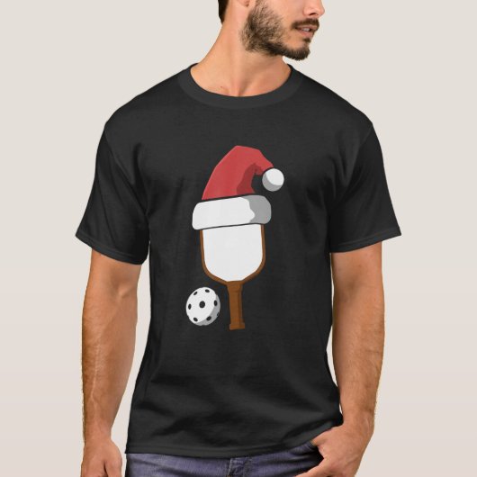 Pickle Ball Santa Paddleball Spieler Weihnachtsman T-Shirt (Vorderseite)