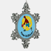 Pickle Ball Schneeflocken Zinn-Ornament (Links)