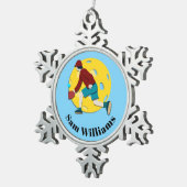 Pickle Ball Schneeflocken Zinn-Ornament (Rechts)