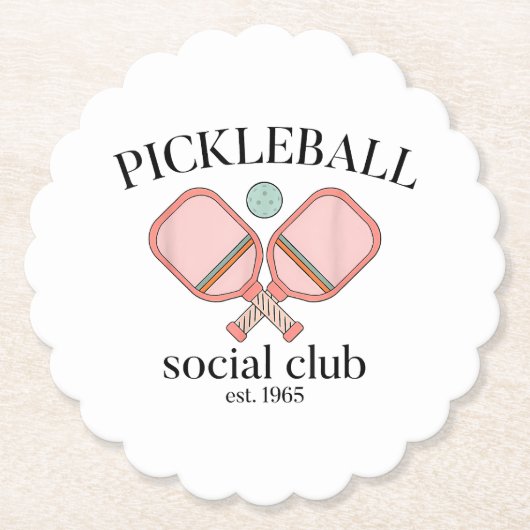 Pickle Ball Social Club EST 1965 Männer Frauen Untersetzer (Vorderseite)
