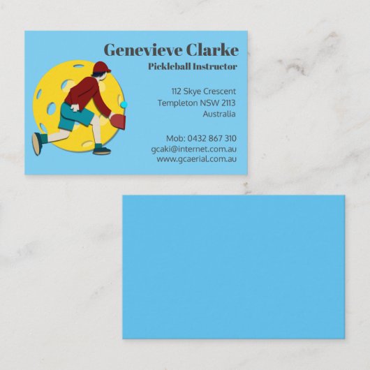 Pickle Ball Visitenkarte (Vorne/Hinten)