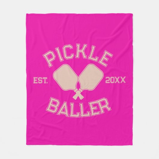 Pickle Baller Pickleball-Kollegialtypografie Fleecedecke (Vorderseite)