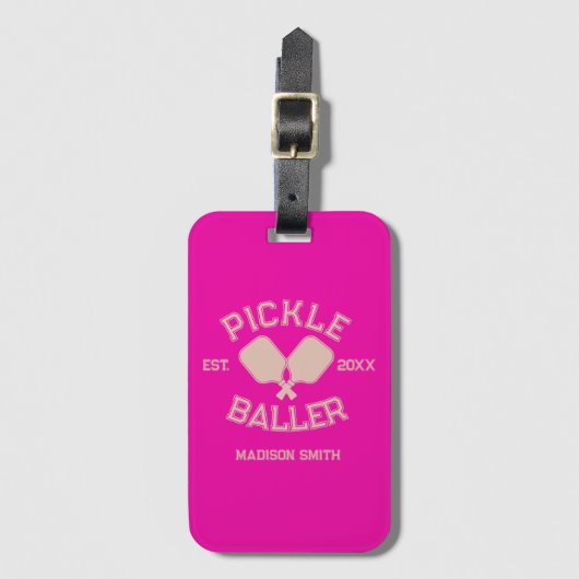 Pickle Baller Pickleball-Kollegialtypografie Gepäckanhänger (Vorderseite Vertikal)