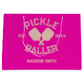 Pickle Baller Pickleball-Kollegialtypografie Große Geschenktüte (Vorderseite)
