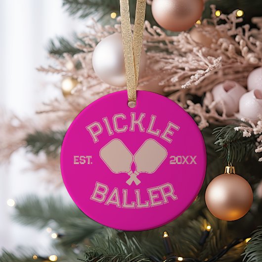 Pickle Baller Pickleball-Kollegialtypografie Keramik Ornament