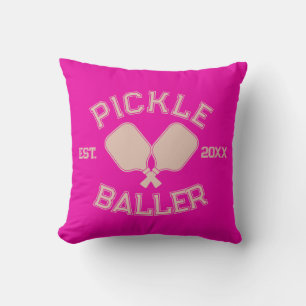 Pickle Baller Pickleball-Kollegialtypografie Kissen