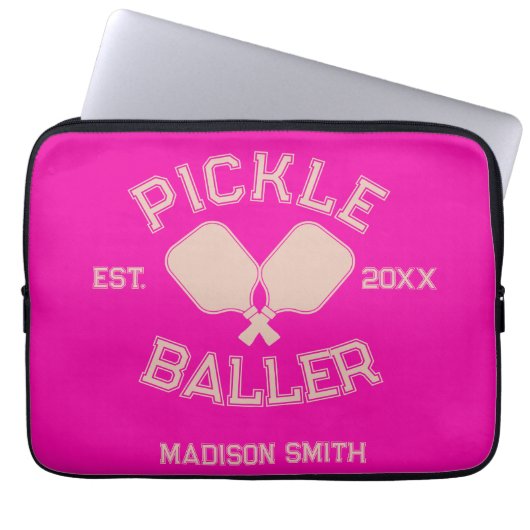 Pickle Baller Pickleball-Kollegialtypografie Laptopschutzhülle (Vorderseite)