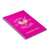 Pickle Baller Pickleball-Kollegialtypografie Notizblock (Rechte Seite)
