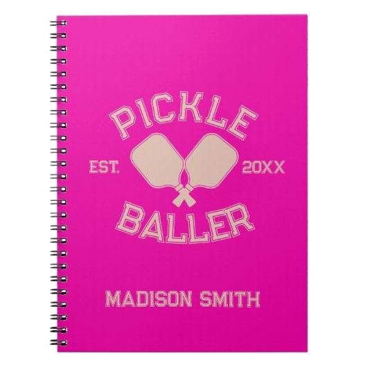 Pickle Baller Pickleball-Kollegialtypografie Notizblock (Vorderseite)