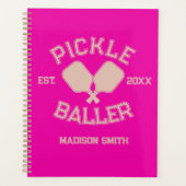 Pickle Baller Pickleball-Kollegialtypografie Planer (Vorderseite)