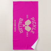 Pickle Baller Pickleball-Kollegialtypografie Strandtuch (Vorderseite)