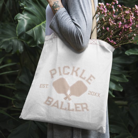 Pickle Baller Pickleball-Kollegialtypografie Tragetasche