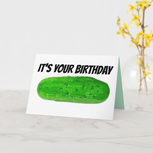 PICKLE BIRTHDAY CARD, BIG DILL KARTE (Gelbe Blume)
