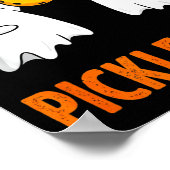 Pickle-boo lustiger Geist Halloween Pickleball Poster (Ecke)