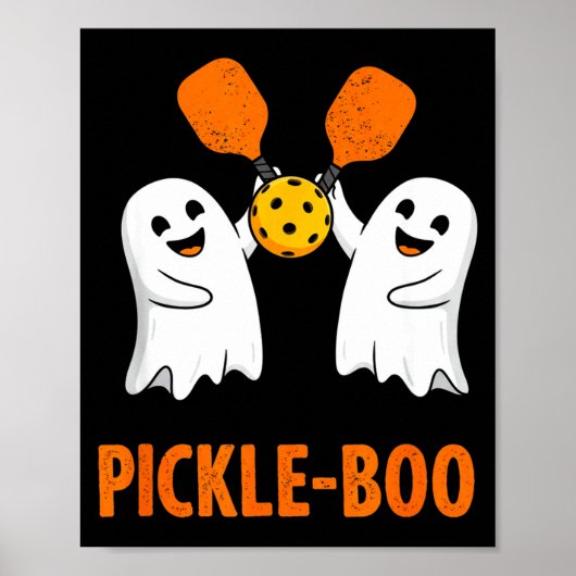 Pickle-boo lustiger Geist Halloween Pickleball Poster (Vorne)