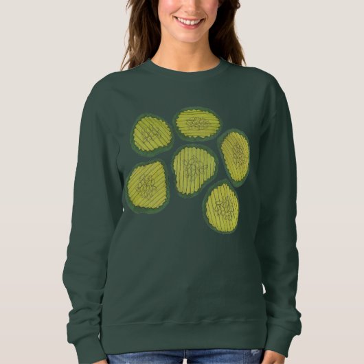 Pickle Chips Green Kosher Dill Pickle Chip Design Sweatshirt (Vorderseite)