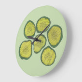 Pickle Chips Sweet Pickles Food Kosher Dill Dekora Große Wanduhr (Winkel)