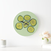 Pickle Chips Sweet Pickles Food Kosher Dill Dekora Große Wanduhr (Zuhause)