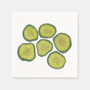Pickle Chips Sweet Pickles Food Kosher Dill Print Serviette