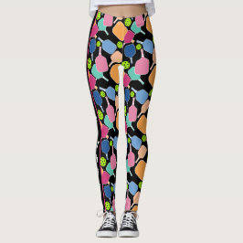 Pickle diese farbenfrohen schwarzen Pickleball-Leg Leggings