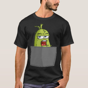 Pickle Fake Pocket Dill Cucumber Vegane Lebensmitt T-Shirt