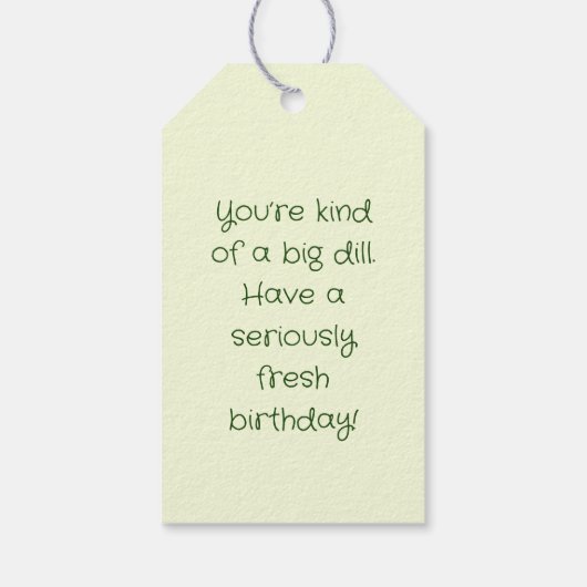 Pickle & Fresh Collection Geschenkanhänger (Rückseite)