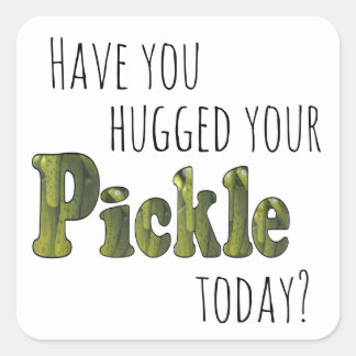 Pickle Hugger Quadratischer Aufkleber