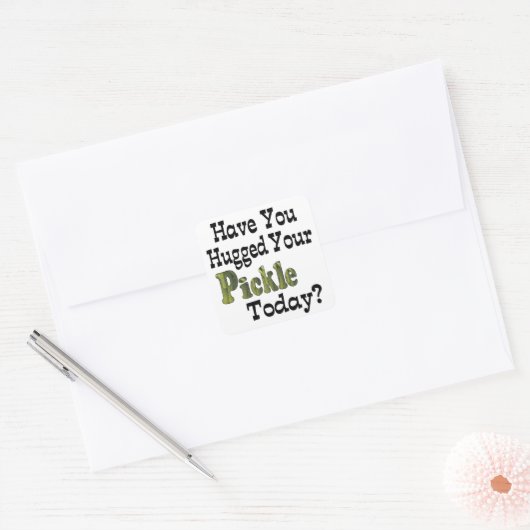 Pickle Hugger Quadratischer Aufkleber (Umschlag)