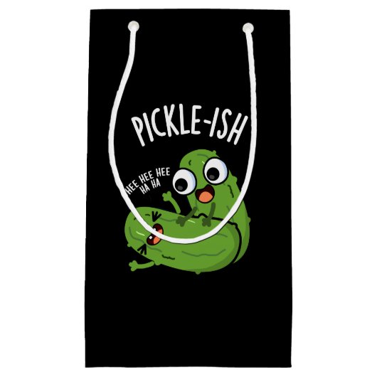 Pickle-ish Ticklish Funny Pickle Puns Dark BG Kleine Geschenktüte (Vorderseite)