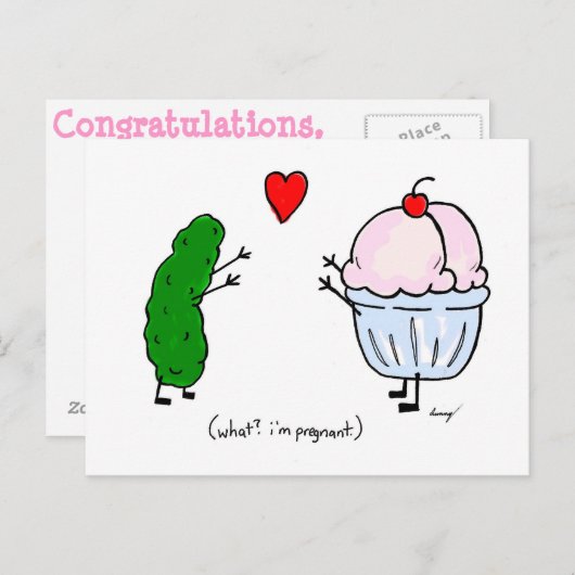 Pickle Lieben Eiscreme Herzlichen Glückwunsch Post Postkarte (Vorne/Hinten)