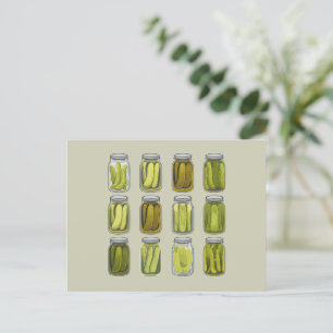 Pickle-Liebhaber Vintage-Dosen-Gurken Glas Weihnac Feiertagspostkarte