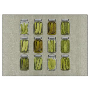 Pickle Lover Vintage-Dosen-Gurken Glas Weihnachten Schneidebrett