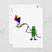 Pickle Man Flying Kite Postkarte (Vorne/Hinten)