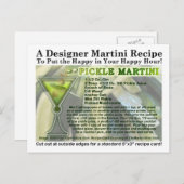 Pickle Martini Rezept Postkarte (Vorne/Hinten)