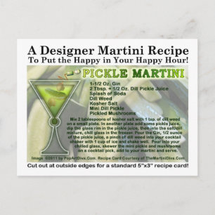 Pickle Martini Rezept Postkarte
