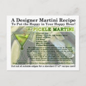 Pickle Martini Rezept Postkarte (Vorderseite)