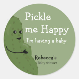 Pickle me Happy Baby Dusche Runder Aufkleber