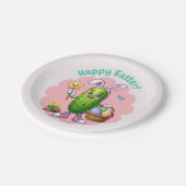 Pickle mit Ostersonnigen Ohren Pappteller (Schrägansicht)