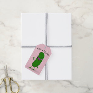 Pickle mit rosa Brille Geschenkanhänger