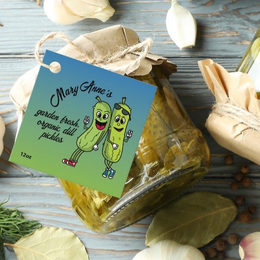 Pickle Pals Funny Cartoon Pickles Jar Tag Geschenkanhänger