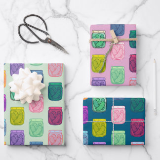 Pickle Party Fun Playful Bold farbenfroher Regenbo Geschenkpapier Set