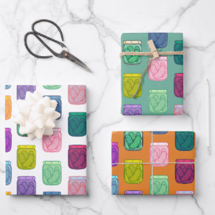 Pickle Party Fun Playful Hellrosa Regenbogen Geschenkpapier Set