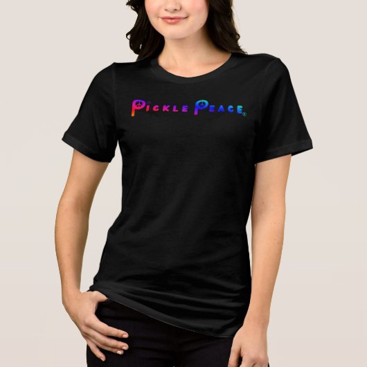 Pickle Peace Plain Regenbogen Tri-Blend Shirt (Vorderseite)